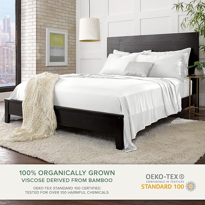 Genuine 100% Organic Viscose Derived from Bamboo Bed Sheet Set