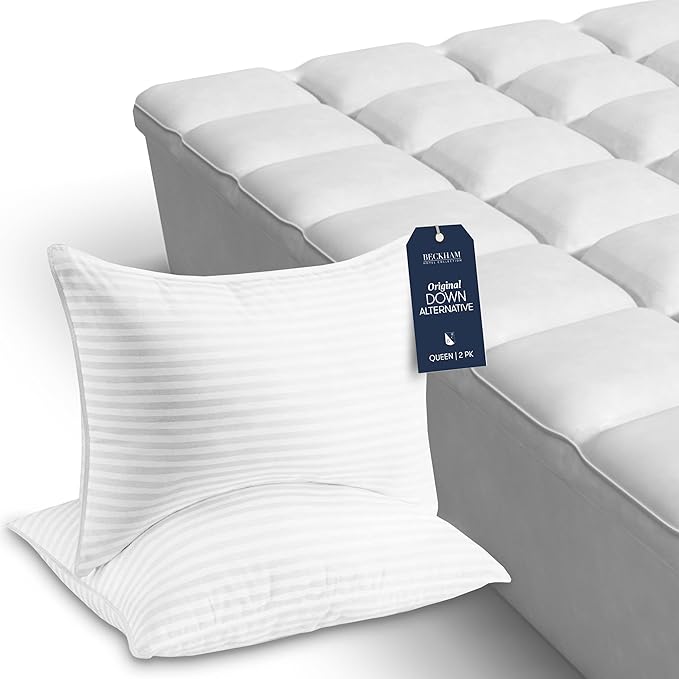 Set of 2 and Queen Size Hybrid Mattress Protector & Pad