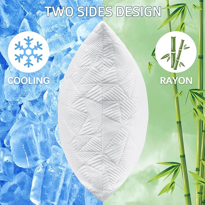 Hot Sleepers, Adjustable Firm Soft Support Bed Pillows Perfect for Back Neck Pain and Side Sleeping with Cover, White