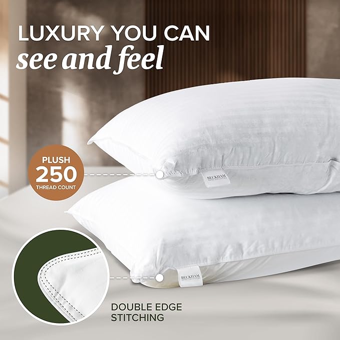 Hotel Collection Queen Size White Pillow Protector with Zipper Set of 2