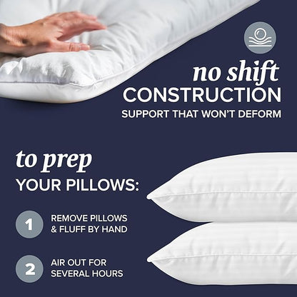 Hotel Collection 4-Pillow Set – 2 Down Alt & 2 Memory Foam Queen Pillows