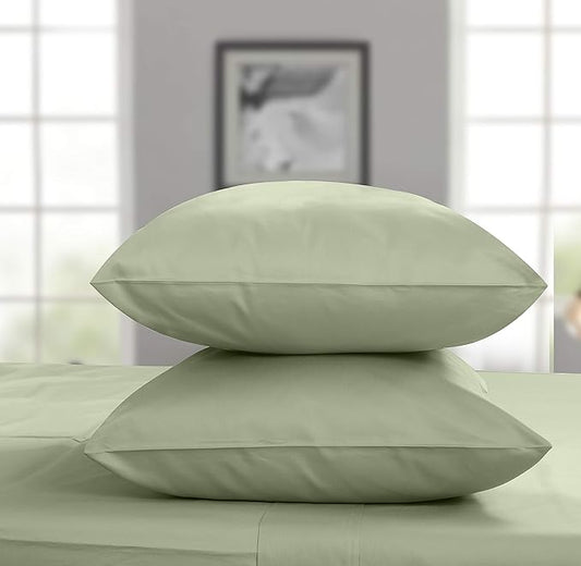 2 Piece Sateen Weave Sage Pillow Cover Set