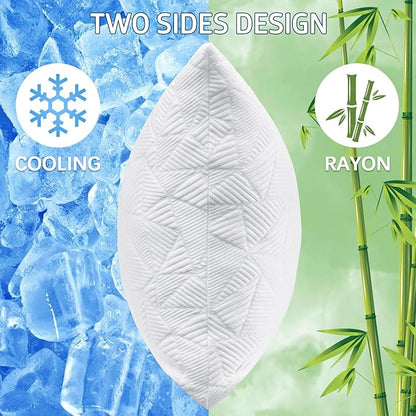 Hot Sleepers, Adjustable Firm Soft Support Bed Pillows Perfect for Back Neck Pain and Side Sleeping with Cover, White
